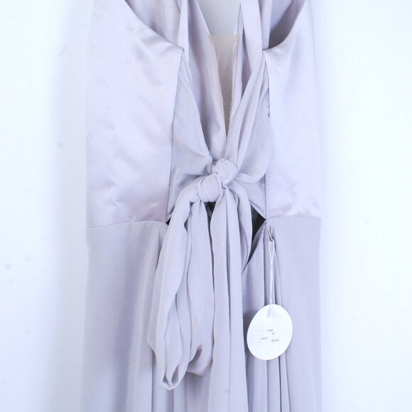 NWT Sorella Vita Satin and Chiffon Bridesmaid Dress Platinum Wedding Gala Ball - Picture 8 of 16